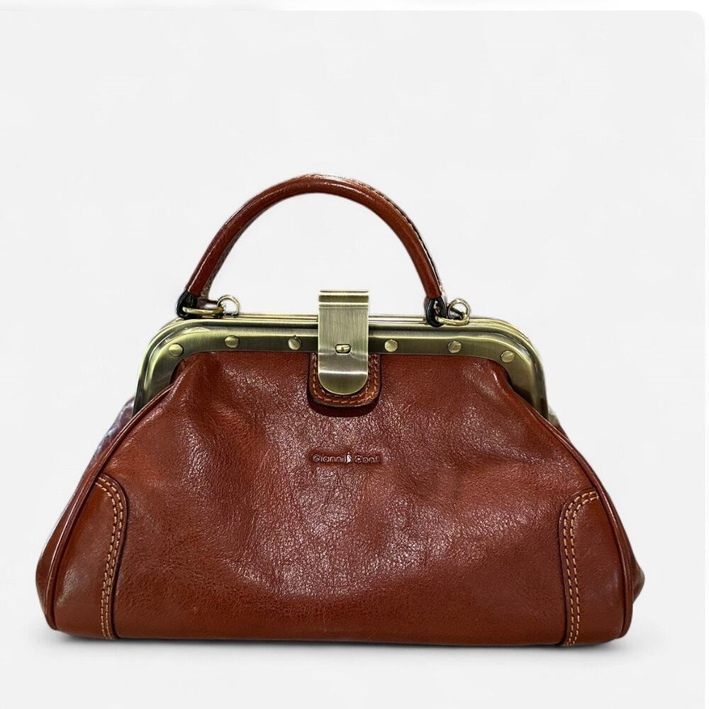 Gianni Conti - Italian leather Gladstone bag, Italian leather & retro hardware - Picture 4 of 14